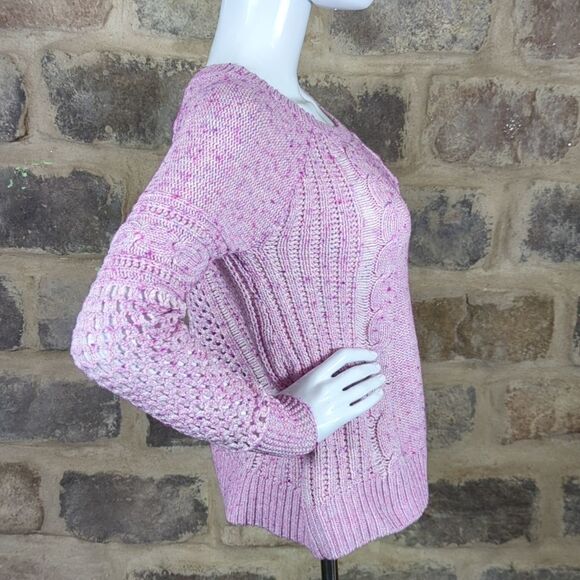 American Eagle Outfitters Pink Cable‎ Knit Sweater Woman's Small Pastel - Picture 5 of 15